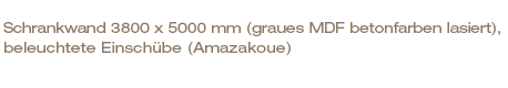 Schrankwand mit beleuchteten Einschüben